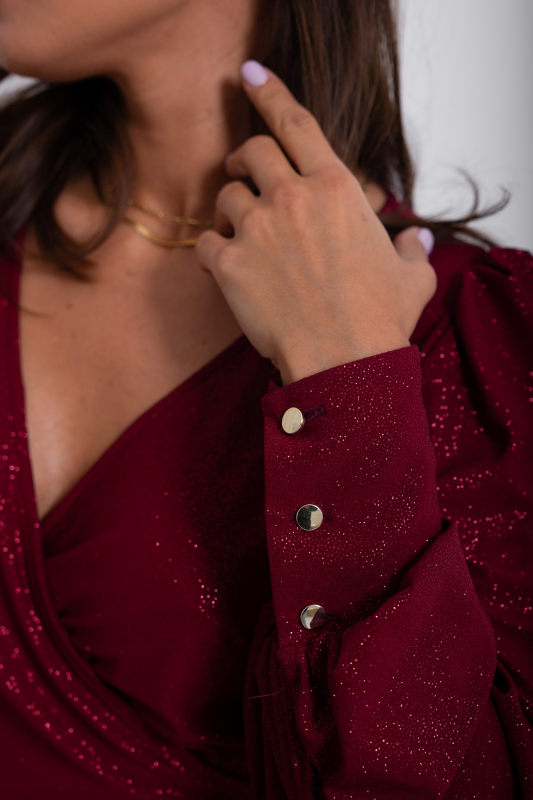 Blusa AMY Brilho de Natal — Bordô — imagem 4