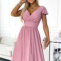 Vestido MATILDE com Decote Cruzado e Mangas Curtas