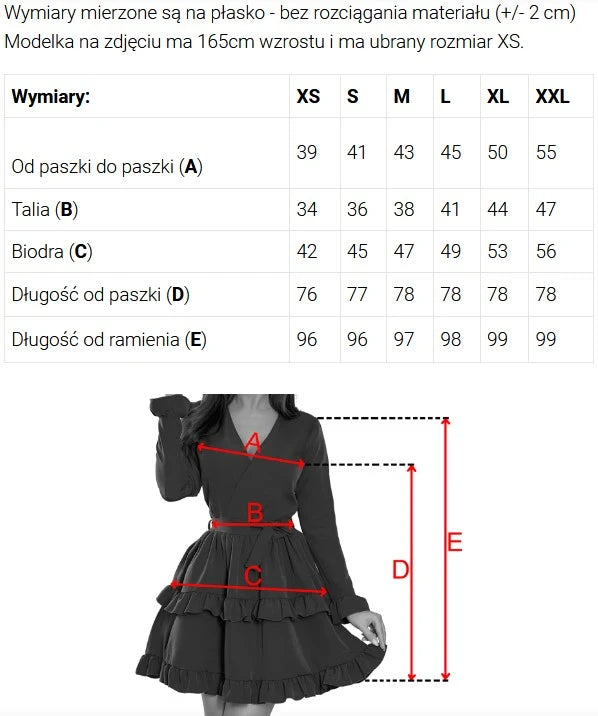 Vestido NINA com Decote Cruzado, Mangas e Cinto - Vermelho