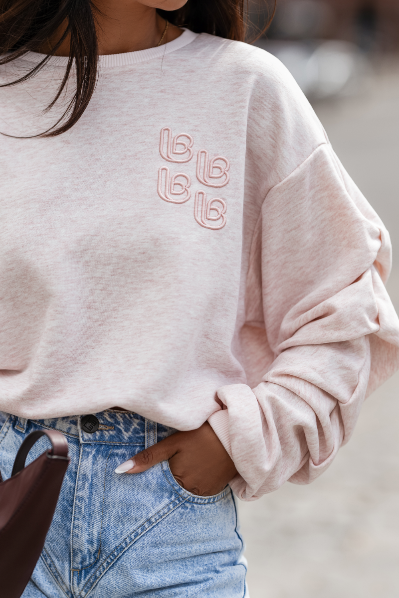 Sweatshirt REMY Retro - Rosa Mesclado