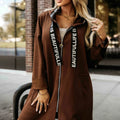 Casaco Casual com Fecho e Detalhes Elegantes - Chocolate