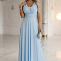 Vestido Longo com Brilho e Decote Profundo