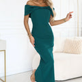 Vestido Midi com Laço no Decote - Verde Garrafa