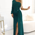 Vestido Longo com Brilho - Verde Garrafa