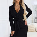 Vestido Blazer com Cinto Assimétrico - Preto