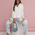 Sweatshirt Polar LOOM - Cru e Azul Claro