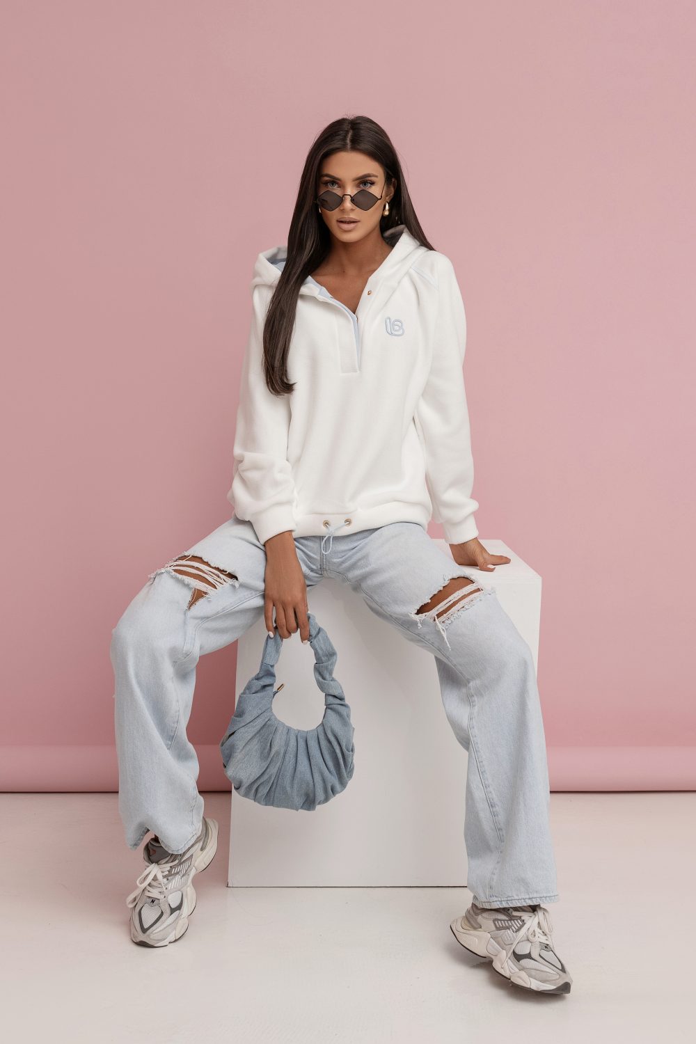 Sweatshirt Polar LOOM - Cru e Azul Claro