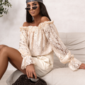 Blusa de Renda MIA com Ombros Descobertos — Amarelo Banana — imagem 1
