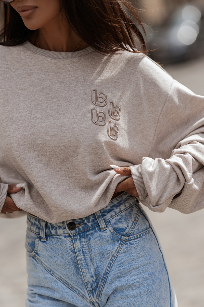 Sweatshirt REMY Retro - Bege Escuro Mesclado