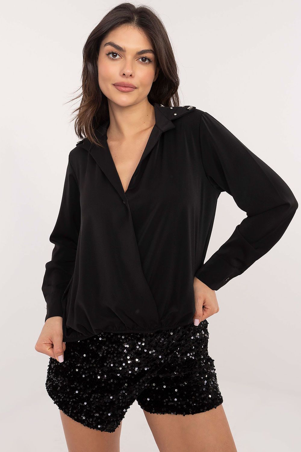  Camisa de manga comprida modelo 203102 Itália Moda