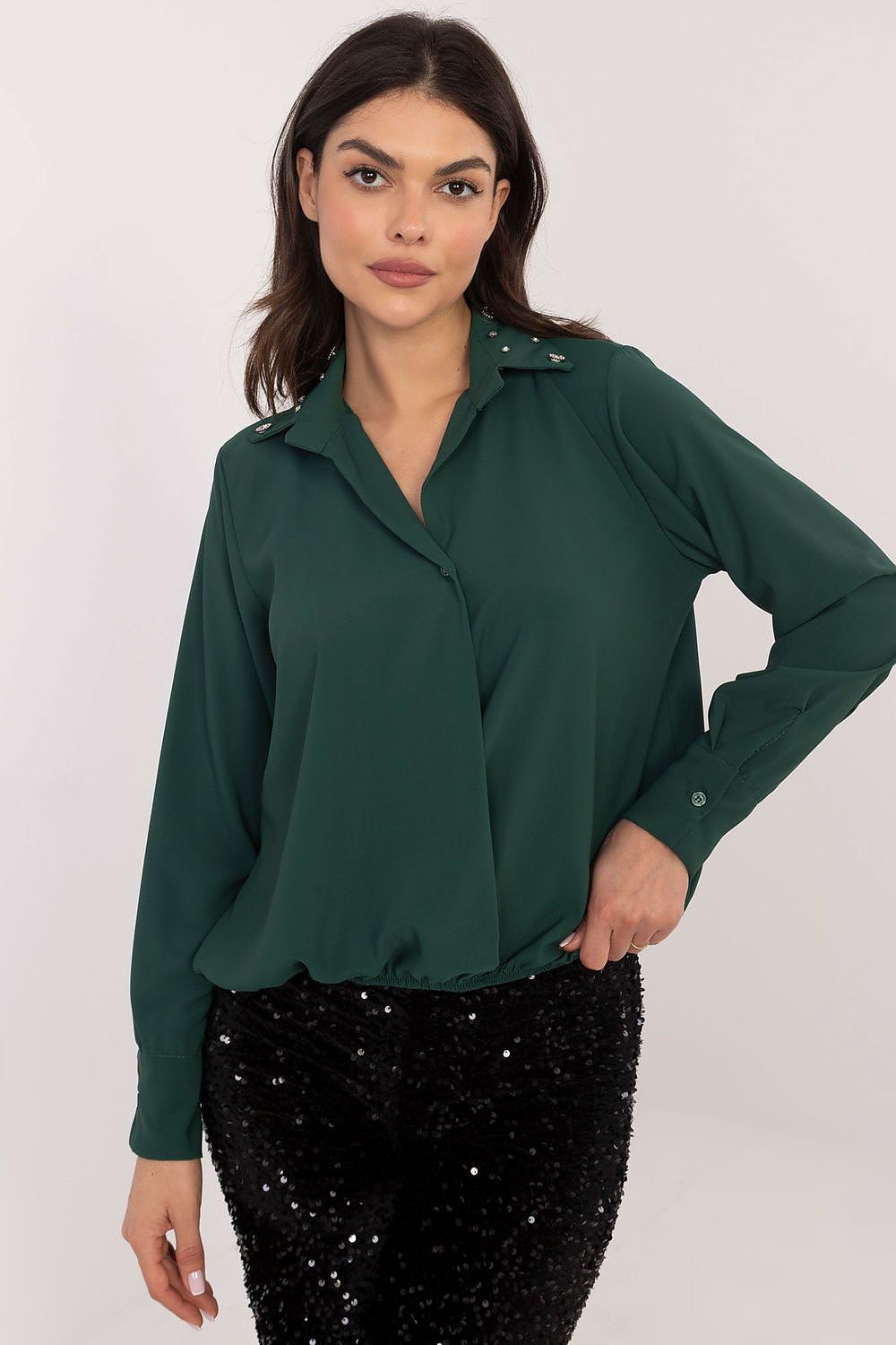  Camisa de manga comprida modelo 203103 Itália Moda