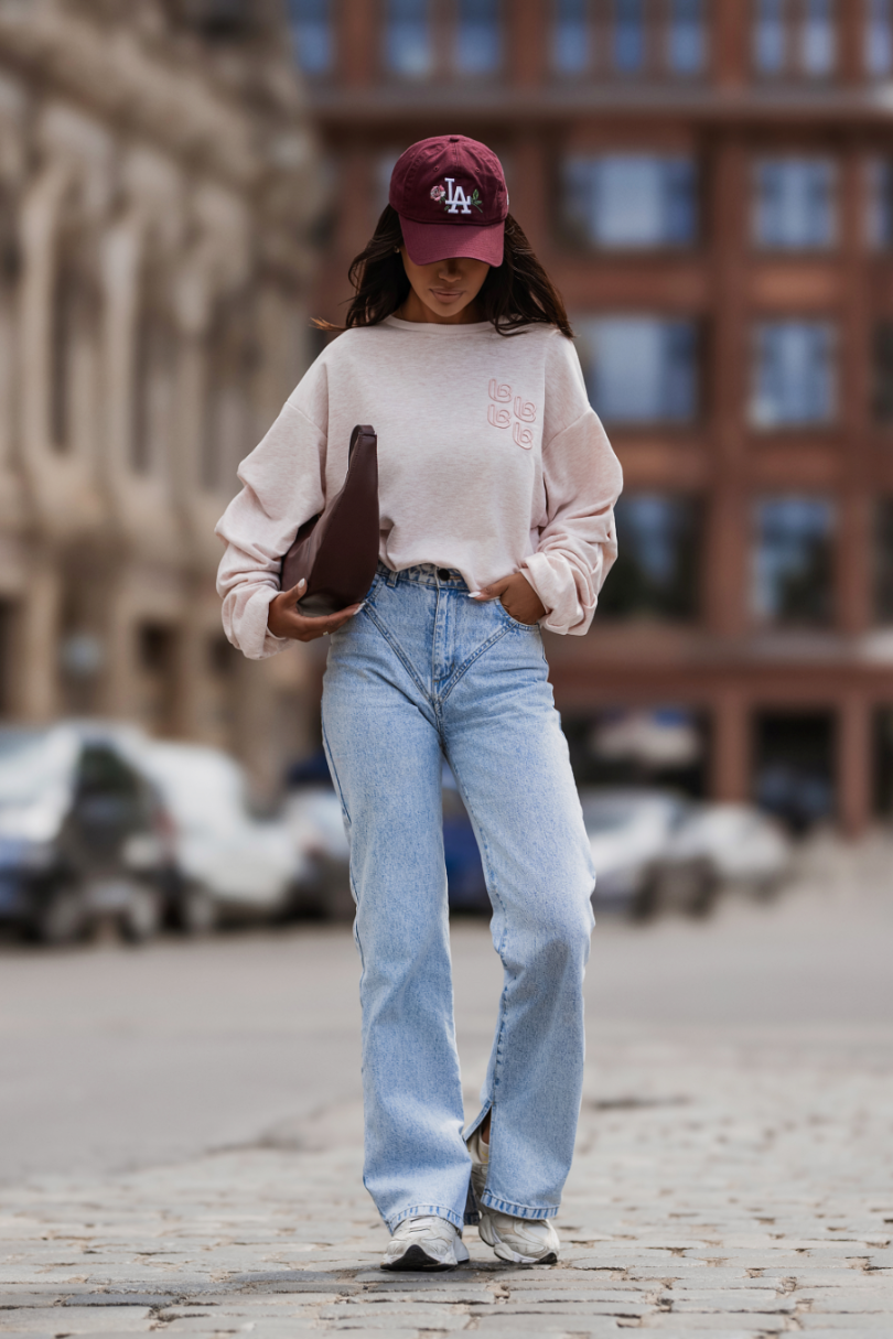 Sweatshirt REMY Retro - Rosa Mesclado